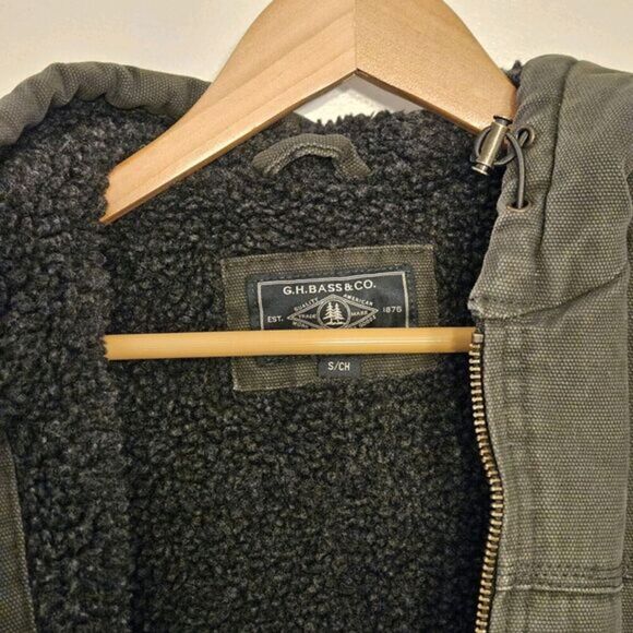 G.H.‎ Bass & Co. Men's Sherpa Lined Canvas Bomber Jacket / Size Small/ New - Picture 5 of 8